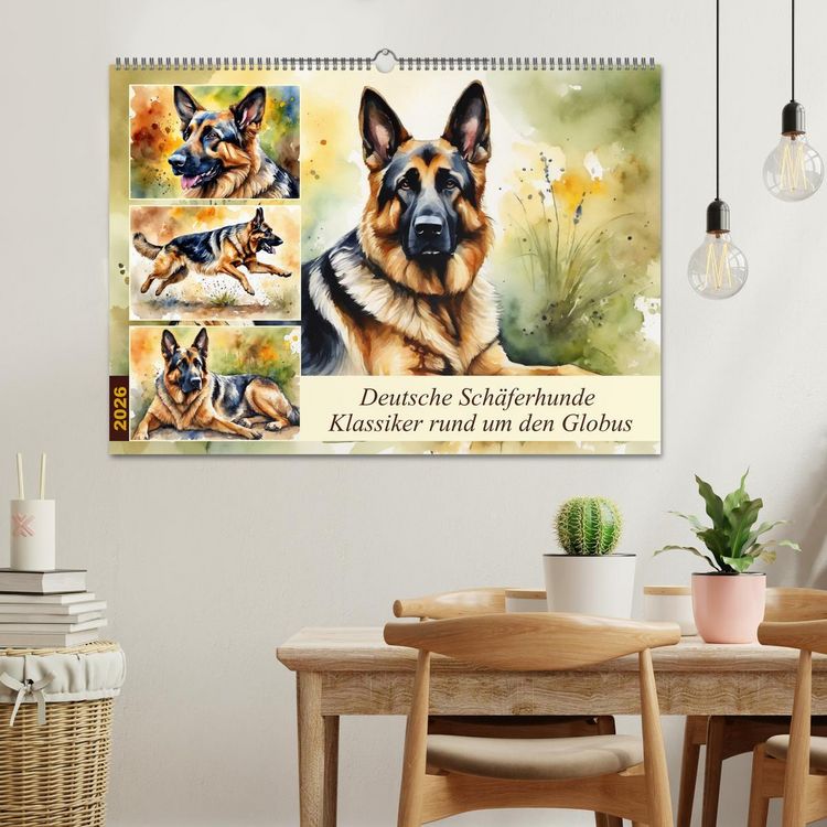 Produktbild: Deutsche Sch&auml;ferhunde - Klassiker rund um den Globus (Wandkalender 2026 DIN A2 quer), CALVENDO Monatskalender