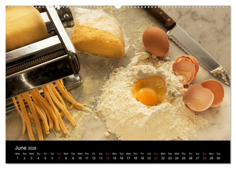 Produktbild: PASTA (High Quality Premium Wall Calendar 2026 DIN A2 landscape),CALVENDO 12 Month Wall Calendar