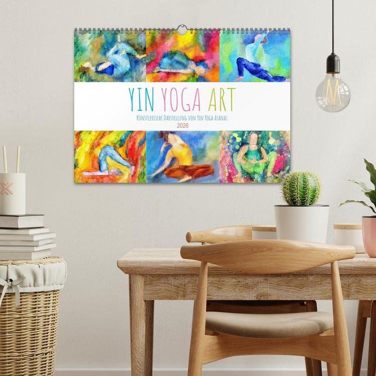Produktbild: Yin Yoga Art - K&uuml;nstlerische Darstellung von Yin Yoga Asanas (Wandkalender 2026 DIN A3 quer), CALVENDO Monatskalender
