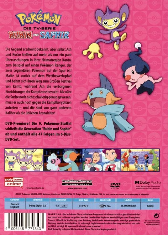 Produktbild: Pokémon - Die TV-Serie: Rubin und Saphir - Staffel 9 [6 DVDs]