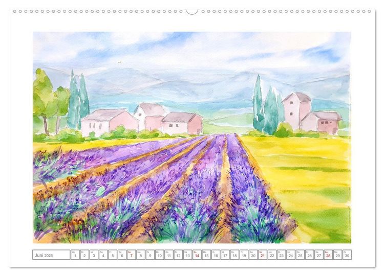 Produktbild: Im Rausch der Bl&uuml;ten - Farbenfroh gemalte Blumenwiesen (Wandkalender 2026 DIN A2 quer), CALVENDO Monatskalender