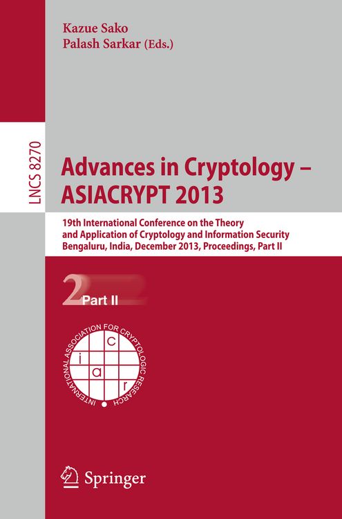 Produktbild: Advances in Cryptology -- ASIACRYPT 2013
