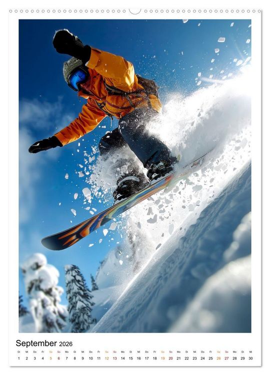 Produktbild: Snowboarden - coole Tage (Wandkalender 2026 DIN A2 hoch), CALVENDO Monatskalender