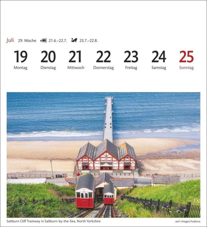 Produktbild: England Sehnsuchtskalender 2027 - Wochenkalender mit 53 Postkarten