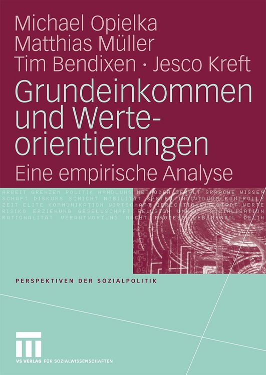 Produktbild: Grundeinkommen und Werteorientierungen