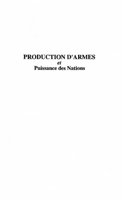 Produktbild: Production D'armes Et Puissance des Nations