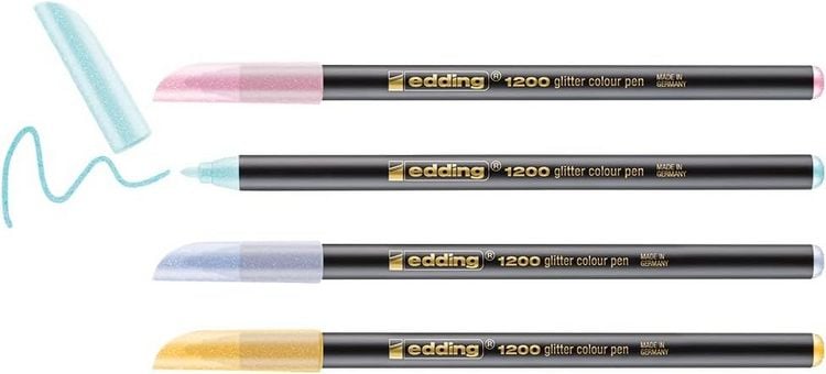 Produktbild: edding 1200 glitzer Fasermaler 4er Set pastell