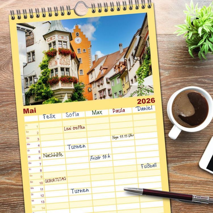 Produktbild: Familienplaner 2026 - Der Zauber des Bodensees mit 5 Spalten (Wandkalender, 21 x 45 cm) CALVENDO