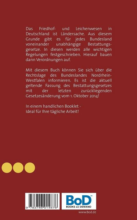 Produktbild: Bestattungsgesetz Nordrhein-Westfalen