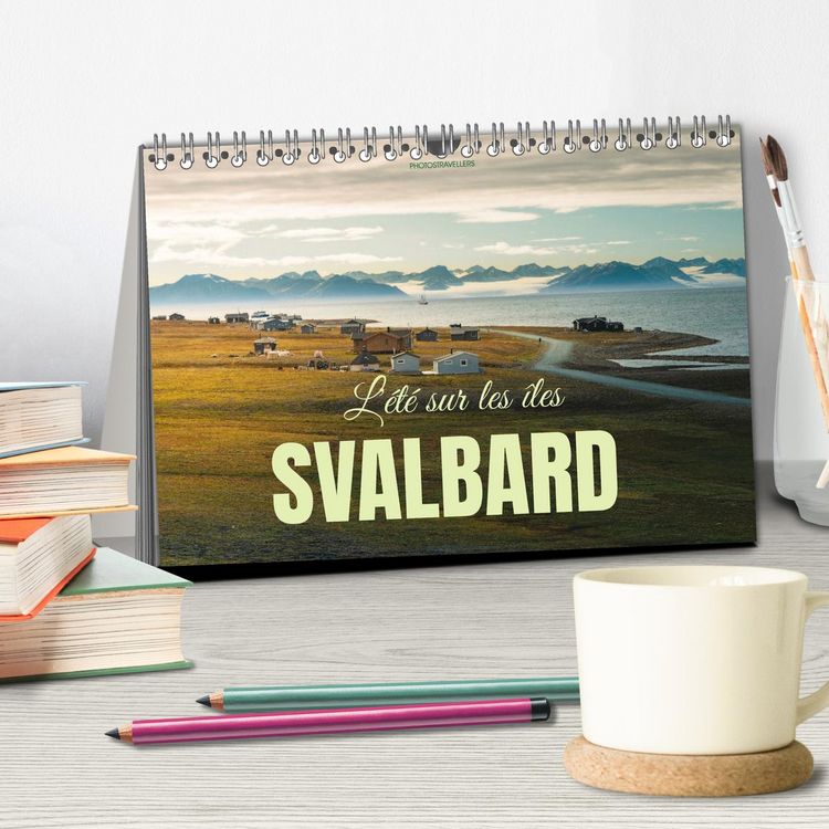 Produktbild: L'&eacute;t&eacute; sur les &icirc;les Svalbard (Calendrier de bureau 2026 DIN A5 vertical), CALVENDO calendrier mensuel