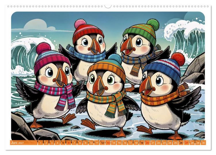 Produktbild: Papageientaucher - Comic (Wandkalender 2027 DIN A2 quer), CALVENDO Monatskalender