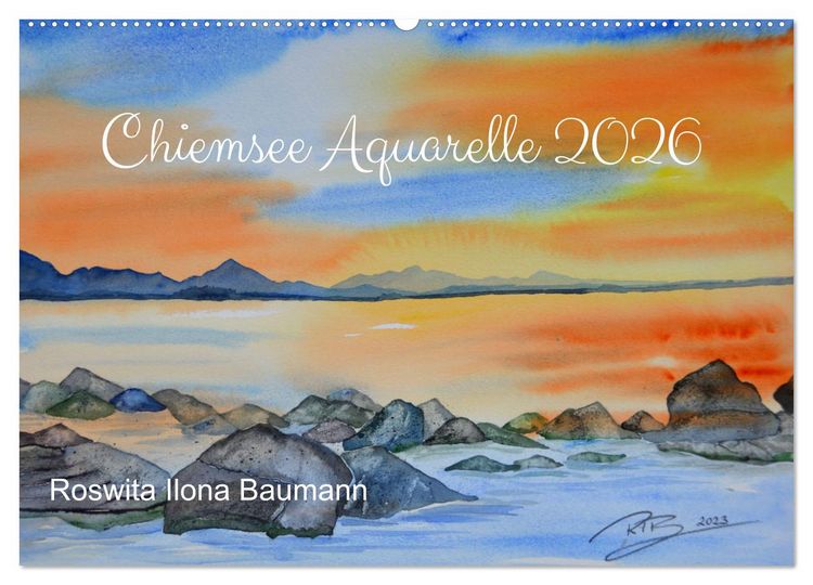 Produktbild: Chiemsee Aquarelle (Wandkalender 2026 DIN A2 quer), CALVENDO Monatskalender