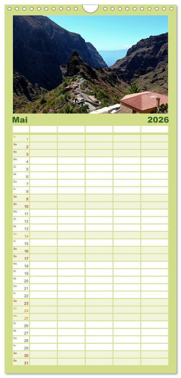 Produktbild: Familienplaner 2026 - Teneriffa - Insel der Vielf&auml;ltigkeit mit 5 Spalten (Wandkalender, 21 x 45 cm) CALVENDO