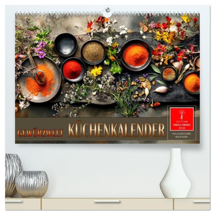 Produktbild: K&uuml;chenkalender Gew&uuml;rzwelt (hochwertiger Premium Wandkalender 2026 DIN A2 quer), Kunstdruck in Hochglanz