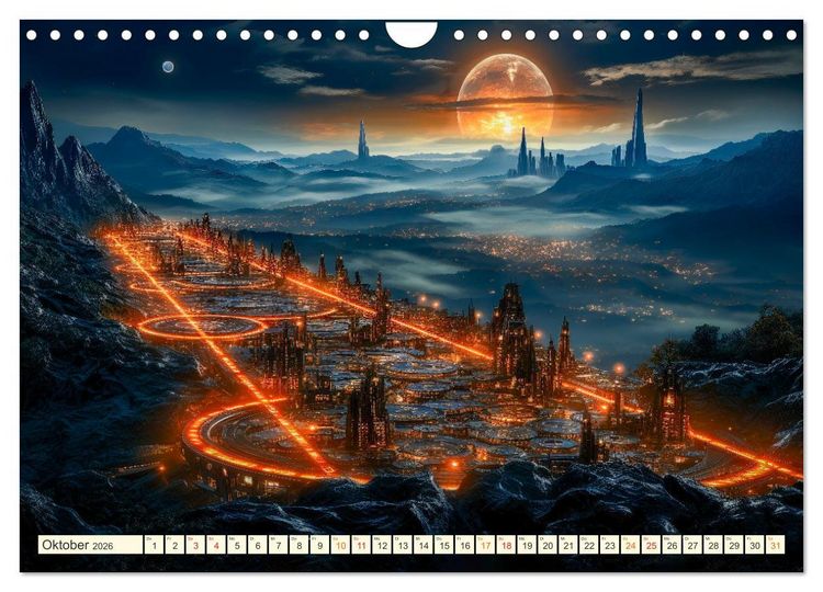 Produktbild: Futuristische Lebens Welten (Wandkalender 2026 DIN A4 quer), CALVENDO Monatskalender