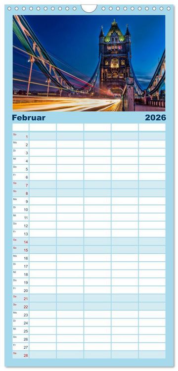 Produktbild: Familienplaner 2026 - Die 12 meistbesuchten St&auml;dte der Welt mit 5 Spalten (Wandkalender, 21 x 45 cm) CALVENDO