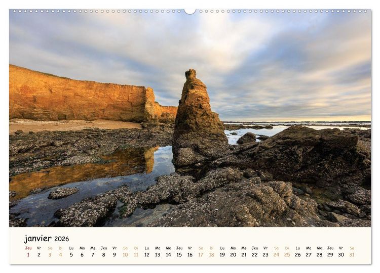 Produktbild: Rochers et mer (Calendrier mural 2026 DIN A2 vertical), CALVENDO calendrier mensuel