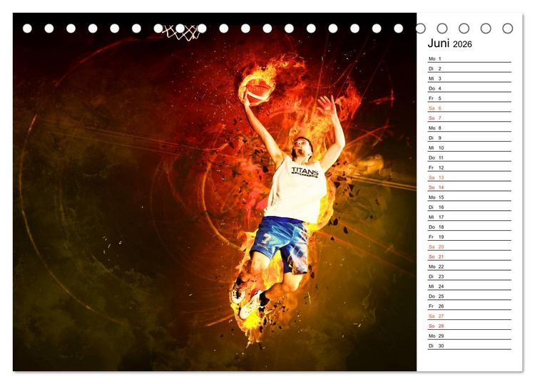 Produktbild: Basketball Fantasiewelten (Tischkalender 2026 DIN A5 quer), CALVENDO Monatskalender