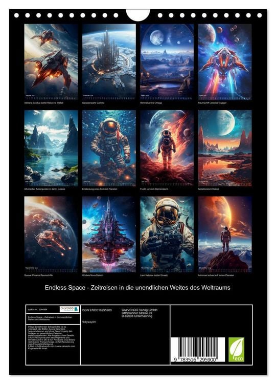 Produktbild: Endless Space - Zeitreisen in die unendlichen Weites des Weltraums (Wandkalender 2026 DIN A4 hoch), CALVENDO Monatskalender