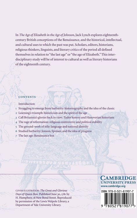 Produktbild: The Age of Elizabeth in the Age of Johnson