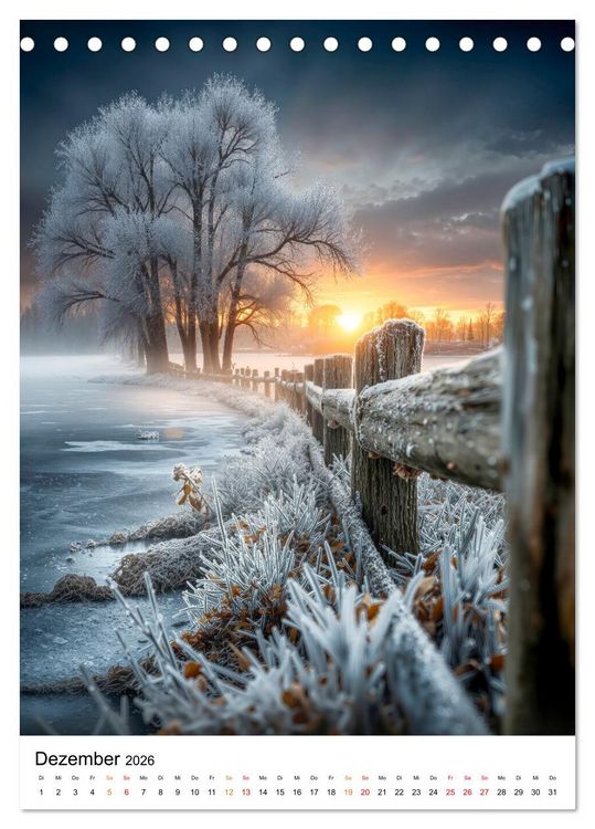 Produktbild: Wintermomente - Natur im wei&szlig;en Kleid (Tischkalender 2026 DIN A5 hoch), CALVENDO Monatskalender