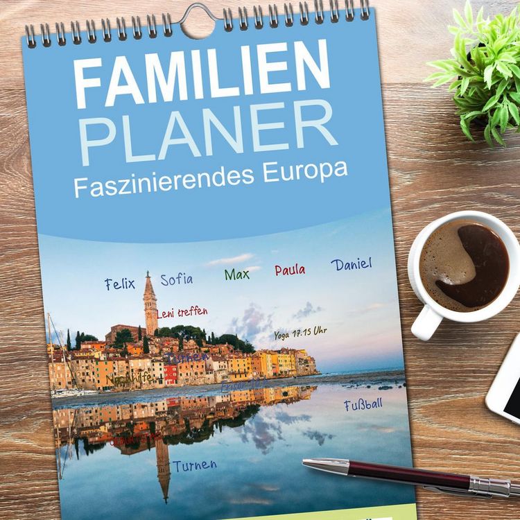 Produktbild: Familienplaner 2026 - Faszinierendes Europa mit 5 Spalten (Wandkalender, 21 x 45 cm) CALVENDO