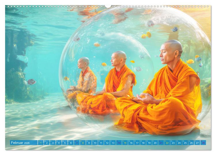 Produktbild: Meditativ und fantasievoll (hochwertiger Premium Wandkalender 2026 DIN A2 quer), Kunstdruck in Hochglanz