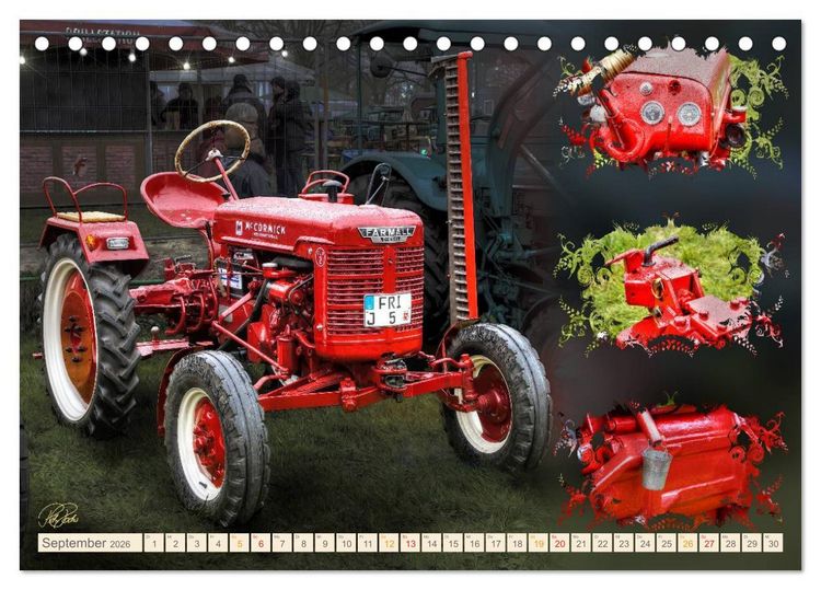Produktbild: Oldtimer - Traktoren Parade (Tischkalender 2026 DIN A5 quer), CALVENDO Monatskalender