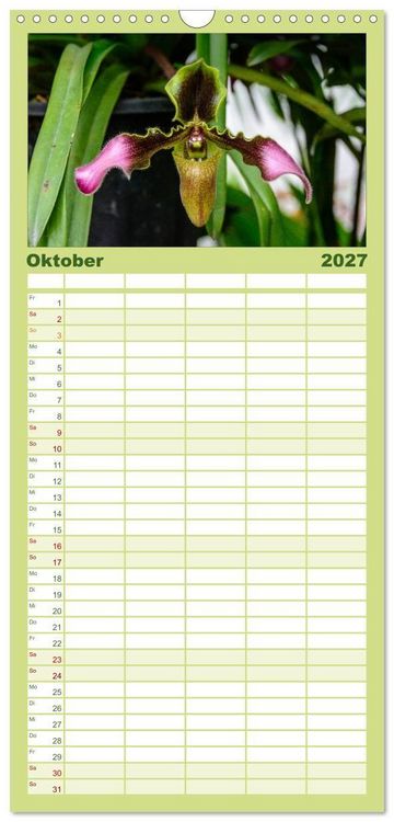 Produktbild: Familienplaner 2027 - Wunderbare Orchideen mit 5 Spalten (Wandkalender, 21 x 45 cm) CALVENDO