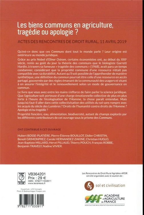 Produktbild: Les biens communs en agriculture