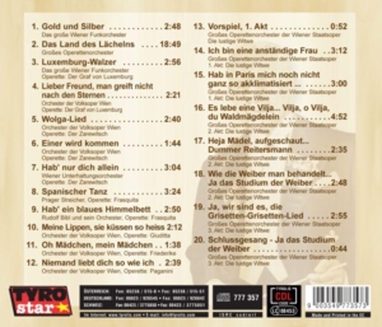 Produktbild: Die Sch&ouml;nsten Operetten-Melodien