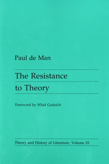 Produktbild: De Man, P: Resistance To Theory