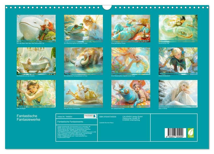 Produktbild: Fantastische Fantasiewerke (Wandkalender 2026 DIN A3 quer), CALVENDO Monatskalender