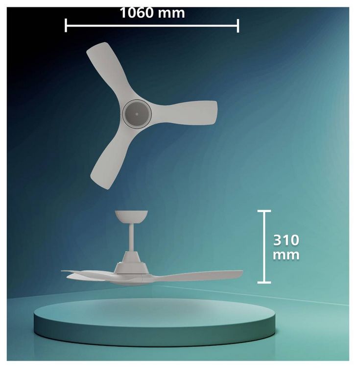 Produktbild: Philips LED Fixed blade Deckenventilator 30 W mit Fernbedienung, Dimmbar