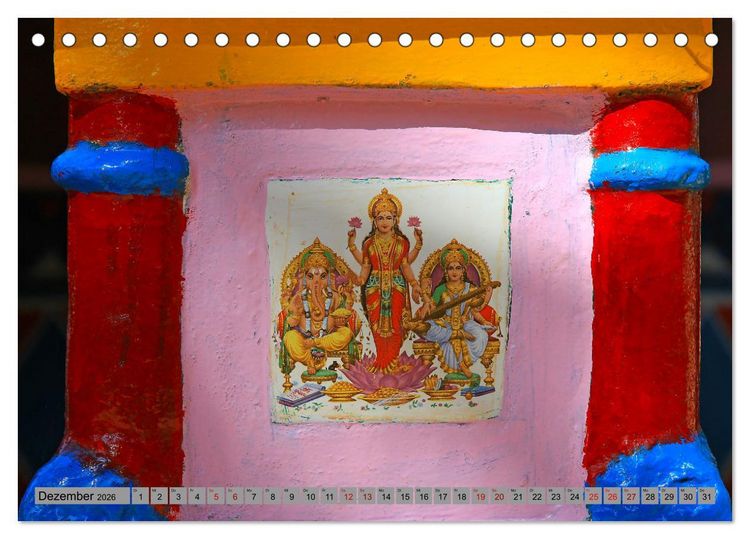 Produktbild: Typisch Indien - Ganesha der Elefantengott (Tischkalender 2026 DIN A5 quer), CALVENDO Monatskalender