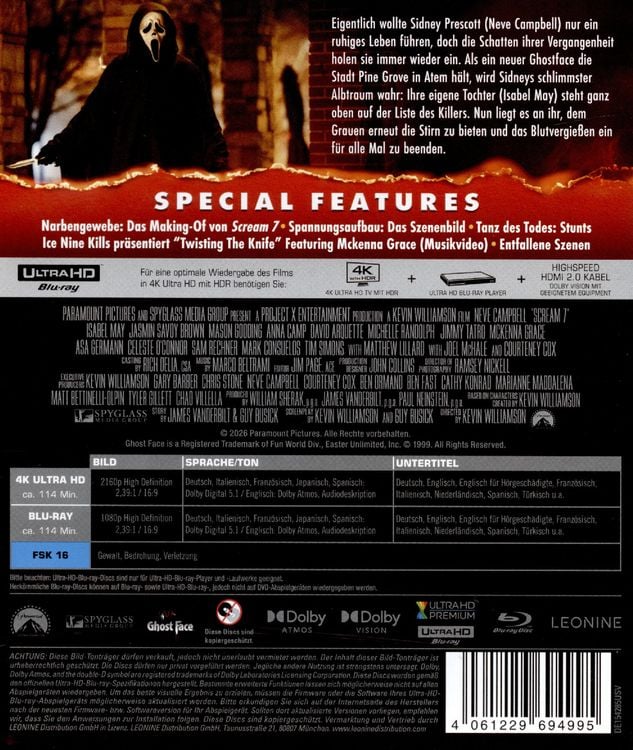 Produktbild: Scream 7 (4K Ultra HD) (+ Blu-ray)