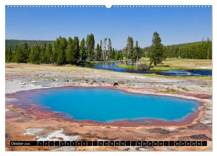 Produktbild: Wunderwelt Yellowstone 2026 (hochwertiger Premium Wandkalender 2026 DIN A2 quer), Kunstdruck in Hochglanz