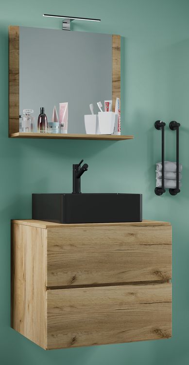 Produktbild: 3-tlg Waschtisch Badm&ouml;bel Lendas 60 cm M Schublade