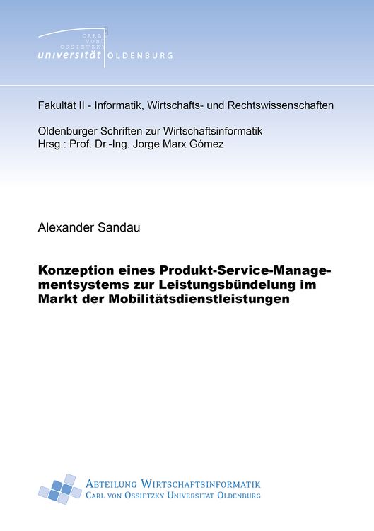 Produktbild: Konzeption eines Produkt-Service-Managementsystems zur Leistungsb&uuml;ndelung im Markt der Mobilit&auml;tsdienstleistungen
