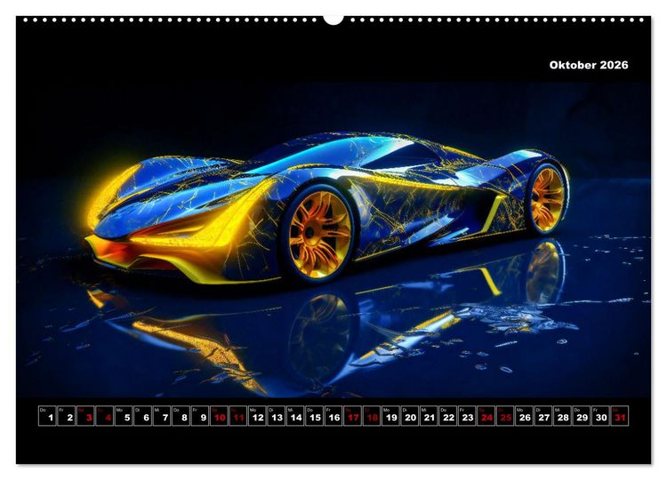 Produktbild: Surreale Cyber Cars (Wandkalender 2026 DIN A2 quer), CALVENDO Monatskalender