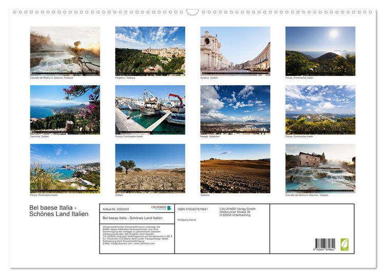 Produktbild: Bel baese Italia - Sch&ouml;nes Land Italien (Wandkalender 2026 DIN A2 quer), CALVENDO Monatskalender