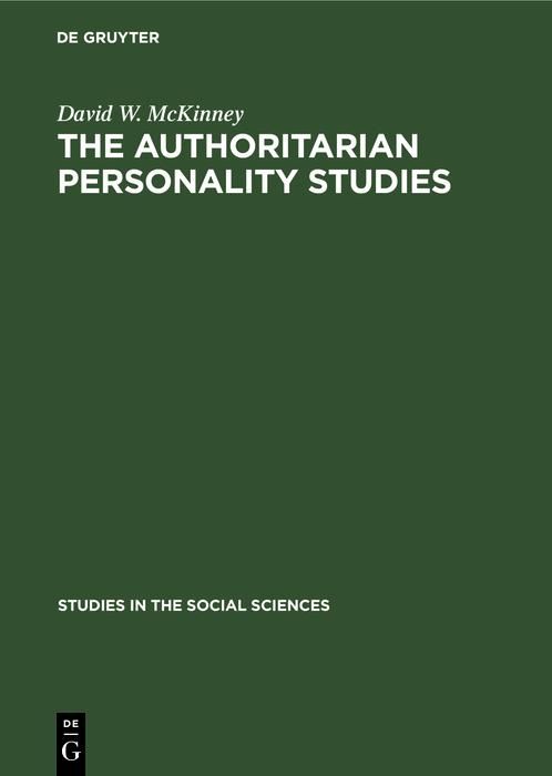 Produktbild: The authoritarian personality studies