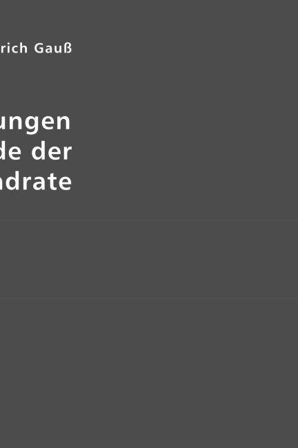 Produktbild: Gauss, C: Abhandlungen zur Methode der kleinsten Quadrate