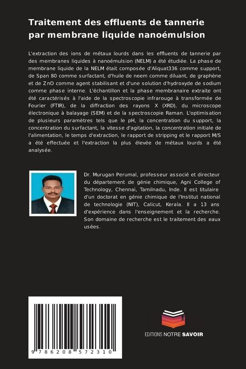 Produktbild: Traitement des effluents de tannerie par membrane liquide nano&eacute;mulsion