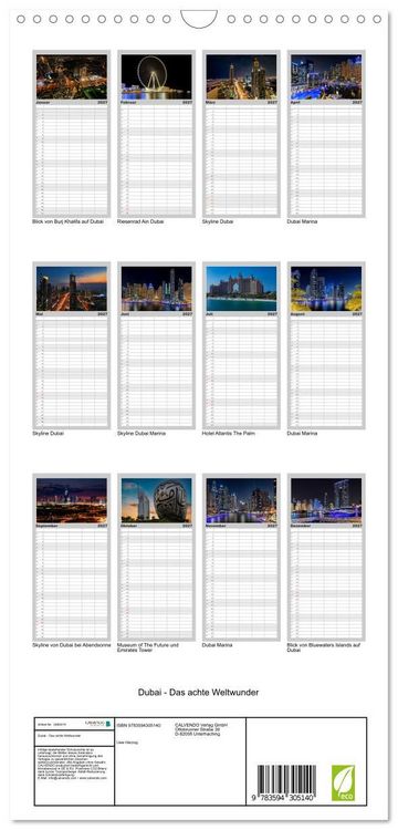 Produktbild: Familienplaner 2027 - Dubai - Das achte Weltwunder mit 5 Spalten (Wandkalender, 21 x 45 cm) CALVENDO