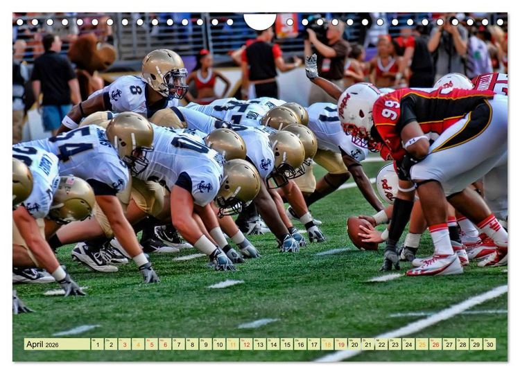 Produktbild: American Football - athletisch und riskant (Wandkalender 2026 DIN A4 quer), CALVENDO Monatskalender
