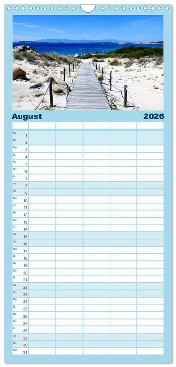 Produktbild: Familienplaner 2026 - Sardinien - Der Norden mit 5 Spalten (Wandkalender, 21 x 45 cm) CALVENDO