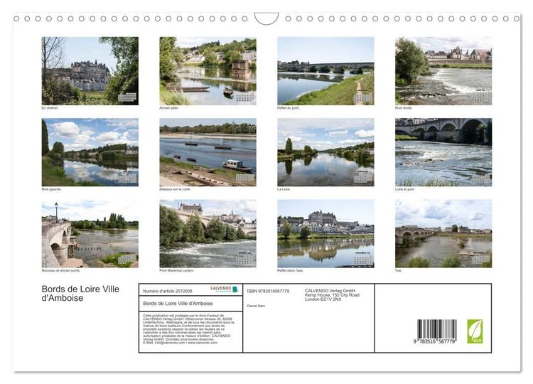Produktbild: Bords de Loire Ville d'Amboise (Calendrier mural 2026 DIN A3 vertical), CALVENDO calendrier mensuel