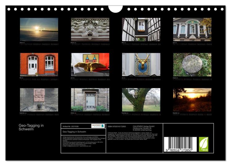 Produktbild: Geo-Tagging in Schwelm (Wandkalender 2026 DIN A4 quer), CALVENDO Monatskalender