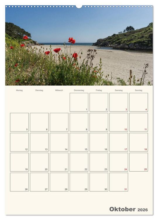 Produktbild: Sommertage in der Bretagne (Wandkalender 2026 DIN A2 hoch), CALVENDO Monatskalender